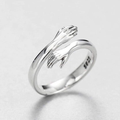 Verstelbare Zilveren Hug Ring