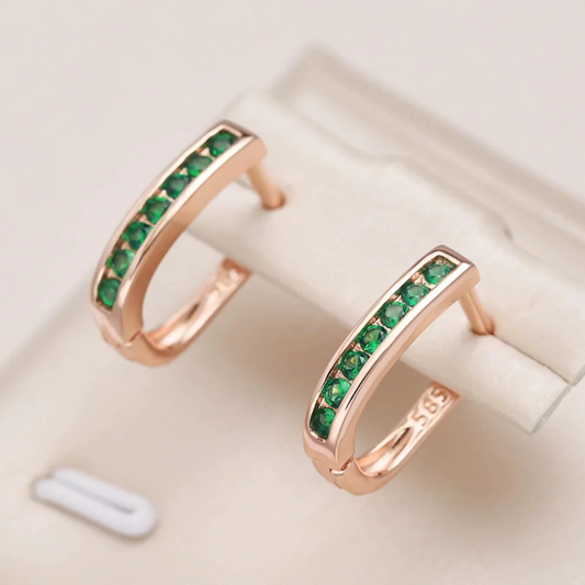 Elegante Oorbellen met Groene Kristallen