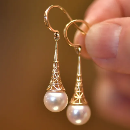 Oorbellen met Vintage Gouden Parels