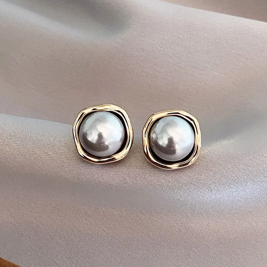 Elegante Oorbellen met Zwarte Parel