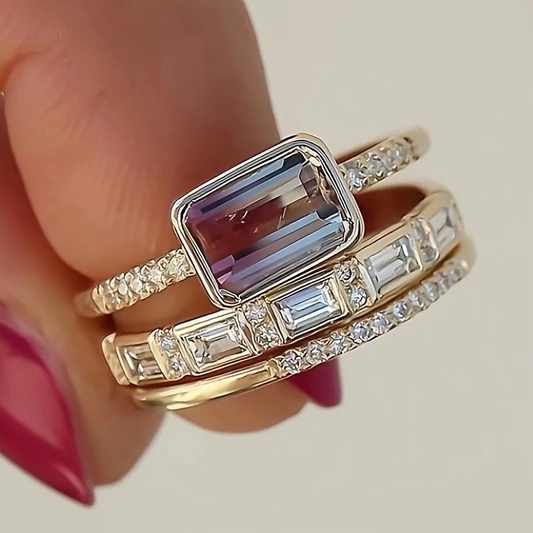 Set van glanzende ringen