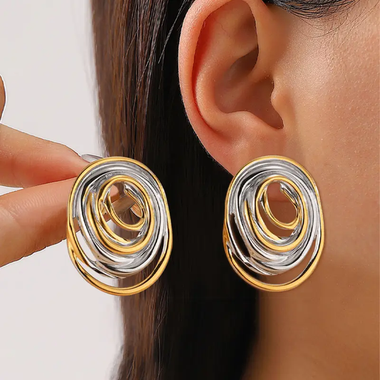 Vintage oorbellen van goud- en zilverplating