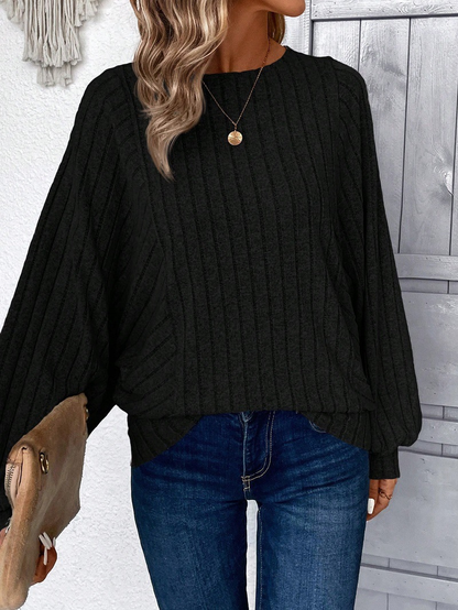 Peyton | Top met Geribbelde Mouwen