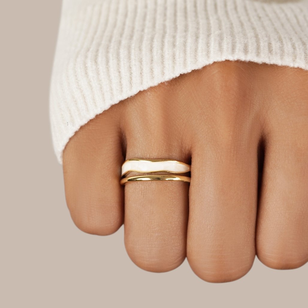 Gouden Sahara Ring met Lagen