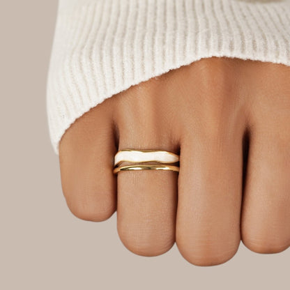 Gouden Sahara Ring met Lagen