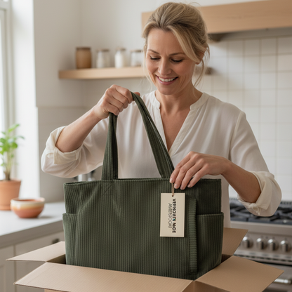 Tilda | Geribbelde Draagtas met Koorddetail