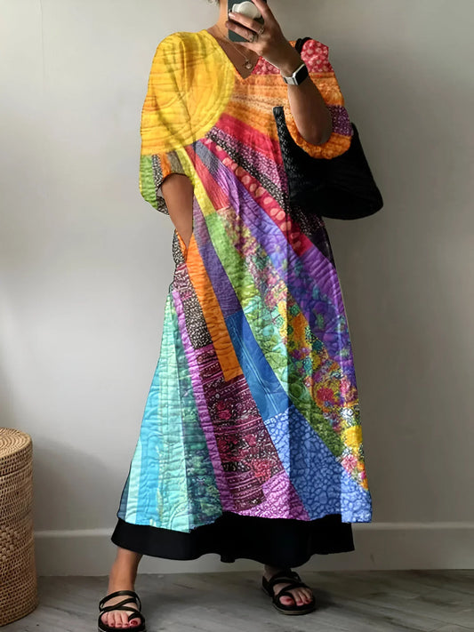 Faye | Maxi-jurk met artistieke print