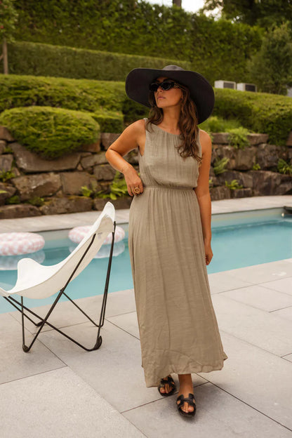 Sarah™ | Het Zomerkleed in elegant Khaki