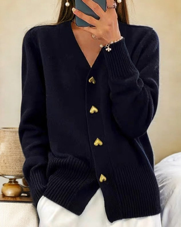 Adele | Elegante Cardigan met Hartknopen